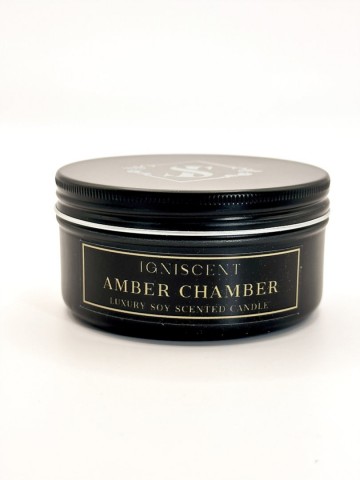 Amber mini sojakaars met geur van gouden amber wierook kaneel en citroen in een compact formaat vamd