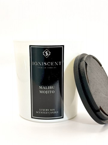Malibu mojito vegan geurkaars met geur van kokosmelk witte rum limoen en bruine suikervald