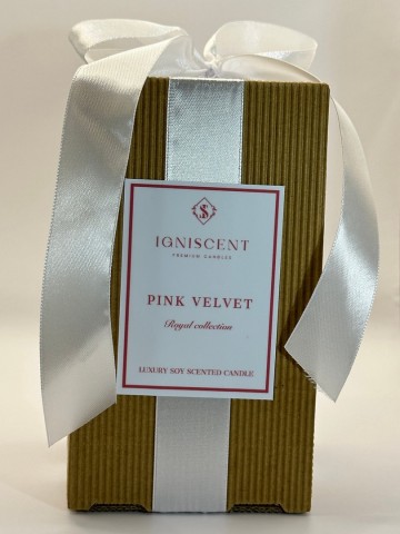 Pink velvet luxe geurkaars  verfijnde geur van vanille magnolia en witte muskus handgemaakt van natuurlijke soja  en koolzaadwasverpakking